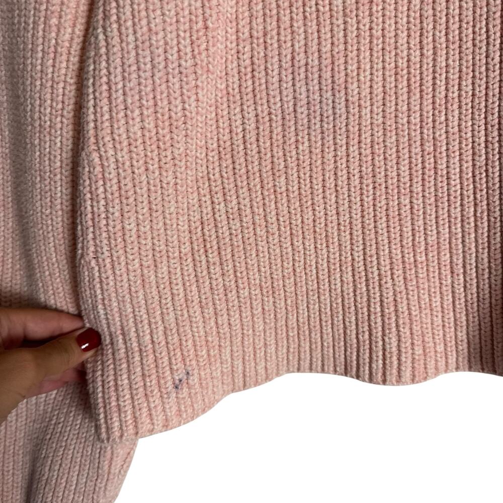Club Monaco Pink Ribbed Knit Boxy Mock Neck Long Sleeve Pullover Sweater - Picture 3 of 16